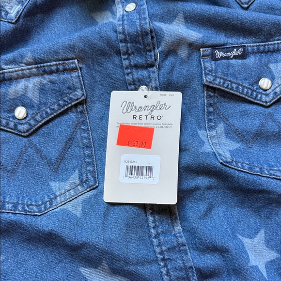 Wrangler Retro Denim Pearl Snap Tank Top - Picture 4 of 6